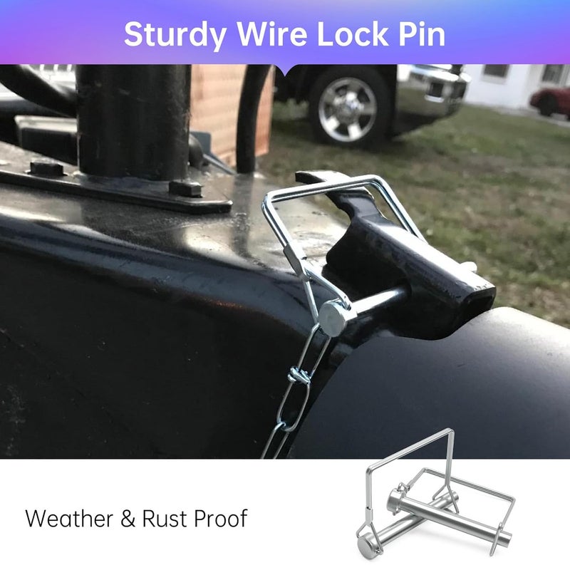 ForoGore 10 Pack Wire Lock Pin, 3/8 Inch Heavy Duty Safety Coupler Pin Shaft Locking Pin for Farm Trailers Wagons Lawn Garden - Image 2